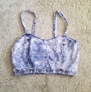 🔴SOLD🔴 Acid Washed Denim Bralette Crop Top
